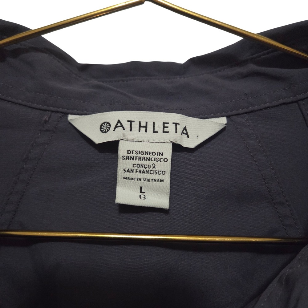 Athleta Womens Gray Long Sleeve Button Down Shirt S/659328-00 Size Large - Picture 2 of 9